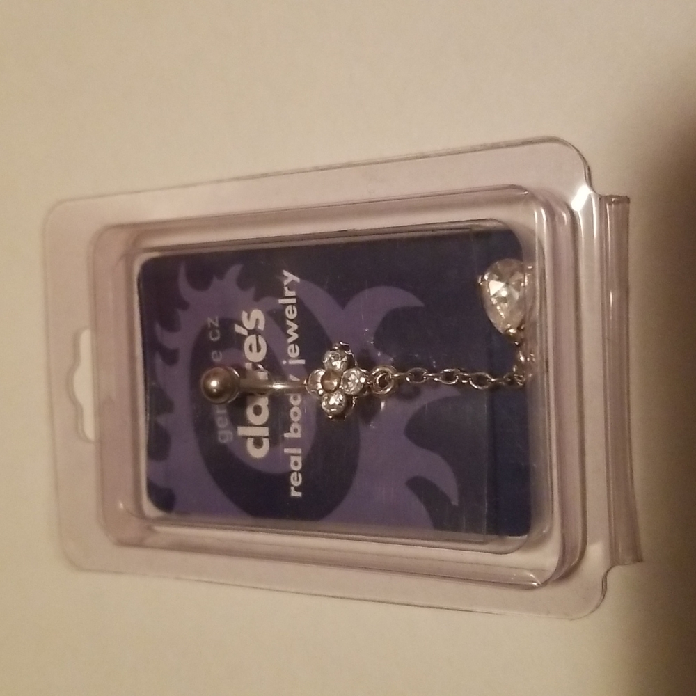 Claire's jewelled flower blossom bellybutton ring 14G, surgical steel, NWT